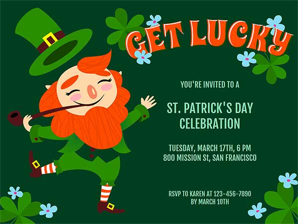 St Patrick's Day Invitations | Free Templates | RSVP Included